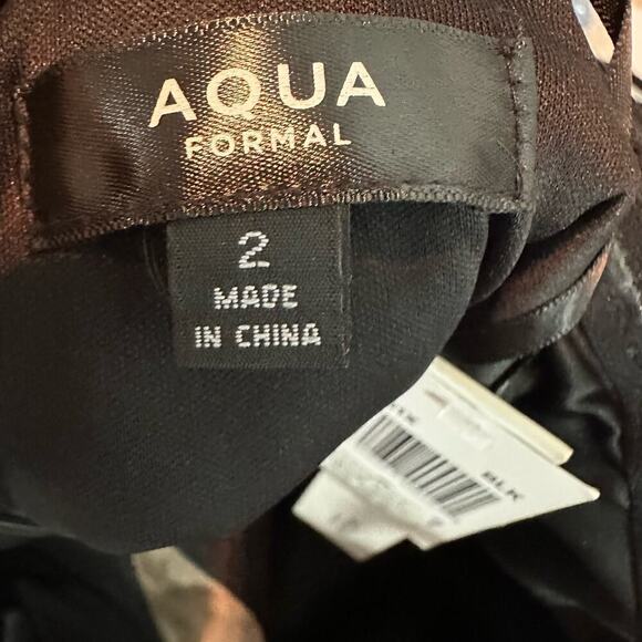 AQUA Strapless Plunging Black Formal Party Evening Dress - Picture 9 of 12